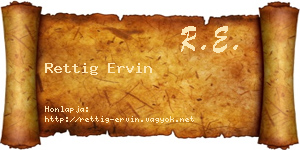 Rettig Ervin névjegykártya